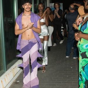 Custom Made Prescription Love Color wave spiked out flared purple jeans